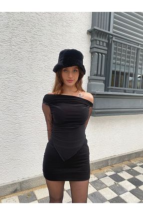 بلوز مشکی زنانه ساده ec butik - کد 898426492