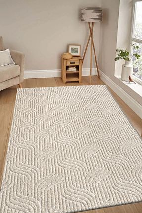 فرش بژ زیره ضد لغزش Raschel Carpet - کد 897738071