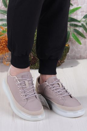 کفش اسنیکر بژ مردانه بند دار fort - کد 898452843