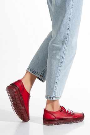 بابت قرمز زنانه چرم خالص MUMELSHOES - کد 898520338