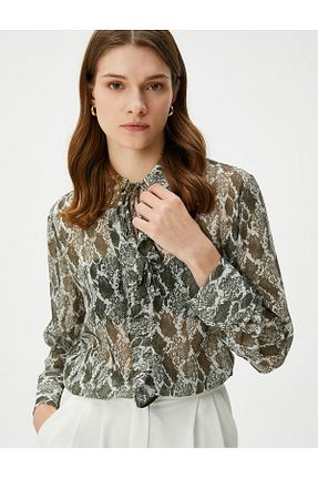 بلوز سبز زنانه طرح دار Koton - کد 781567530