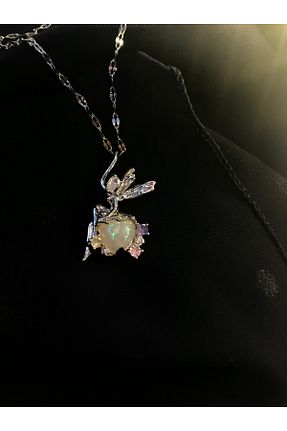 گردنبند استیل ( فولاد ) طوسی زنانه استیل ضد زنگ Lal takı - کد 898527103