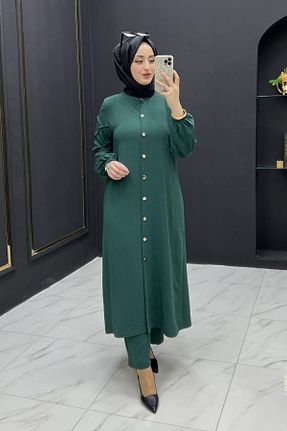 ست بالاتنه و پائین تنه حجاب سبز زنانه سایز بزرگ Mercan - کد 898528250