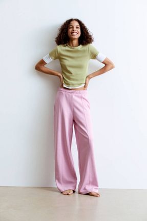 شلوار صورتی زنانه پنبه ای Pull & Bear - کد 898531239