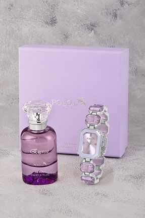 ست ساعت مچی بنفش زنانه فلزی polo air - کد 899163839