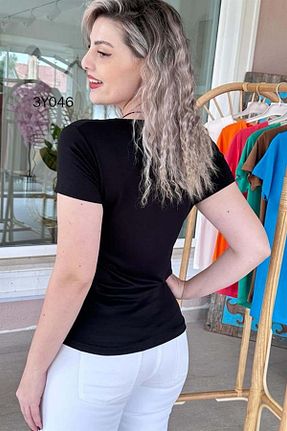تیشرت مشکی زنانه رگولار İnce Topuk - کد 777423585