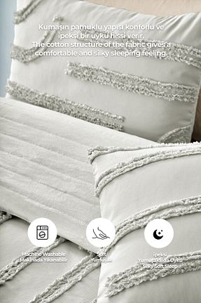 روتختی دونفره سفید پنبه ای Evlen Home Collection - کد 893546542