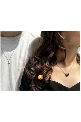 گردنبند استیل ( فولاد ) طوسی زنانه استیل ضد زنگ pollynow - کد 898578024