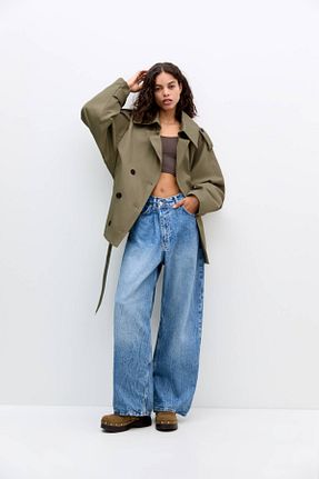 ترنچکت خاکی زنانه پنبه ای Pull & Bear - کد 898567887