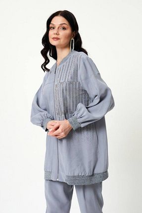 ست بالاتنه و پائین تنه حجاب طوسی زنانه گشاد Jupe - کد 898563216