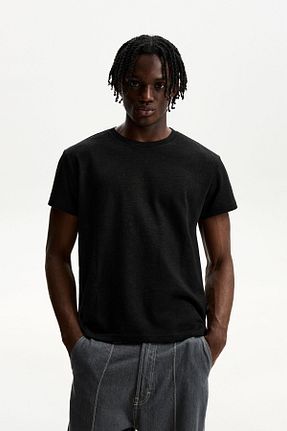 تیشرت مشکی مردانه Relaxed Bershka - کد 898563242