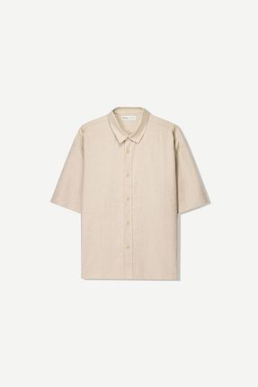 پیراهن بژ مردانه اسلیم Bershka - کد 898569271