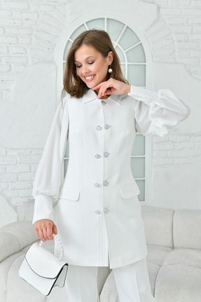 کت و شلوار سفید زنانه بافتنی nodilife - کد 839389609