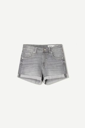 شلوارک و برمودا طوسی زنانه اسلیم Bershka - کد 898577062