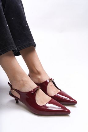 کفش پاشنه بلند کلاسیک زرشکی زنانه چرم مصنوعی Riccon - کد 898586727