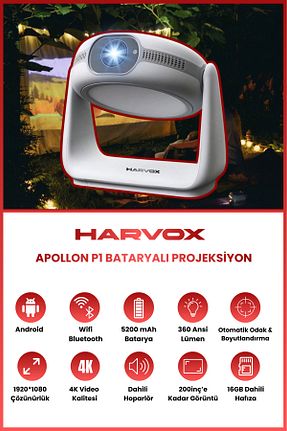 پروژکتور طوسی 4K HARVOX - کد 898598024