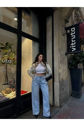 شلوار جین آبی زنانه پاچه گشاد 369 etnik butik - کد 898604808