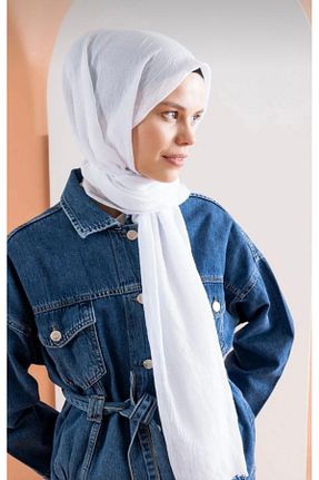 شال سفید زنانه پنبه ای Aknur Moda - کد 898609971