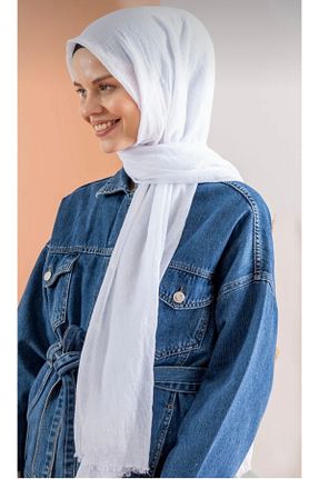 شال سفید زنانه پنبه ای Aknur Moda - کد 898609971
