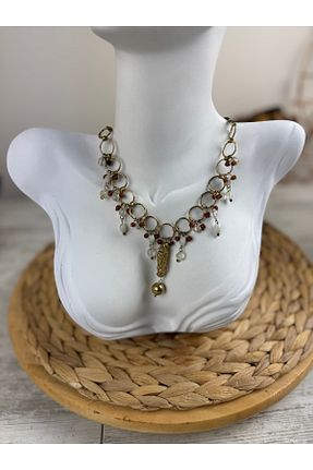 گردنبند جواهر طلائی زنانه منجق SEDEF TAKI - کد 898638971