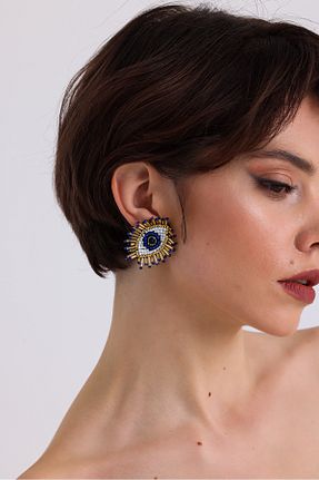 گوشواره جواهر آبی منجق Aurora Mia - کد 787772840