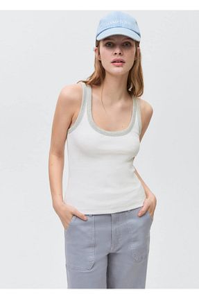 بلوز سفید زنانه هندسی MANGO Teen - کد 899216088