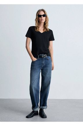 تیشرت مشکی زنانه رگولار MANGO - کد 898627155