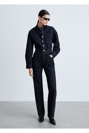 سرهمی آبی زنانه رگولار MANGO - کد 899216080