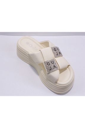 دمپائی بژ زنانه چرم مصنوعی Guja - کد 898647163