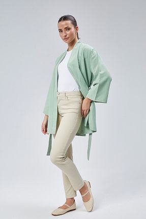 کیمونو و کافتان سبز زنانه پنبه پلی استر lurex moda - کد 898666707