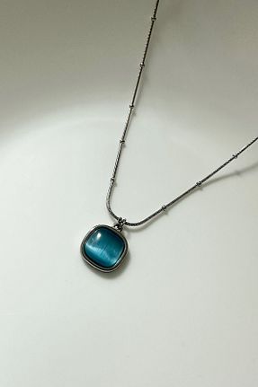 گردنبند استیل ( فولاد ) آبی زنانه استیل ضد زنگ DELEIZA ACCESSORY - کد 898694893