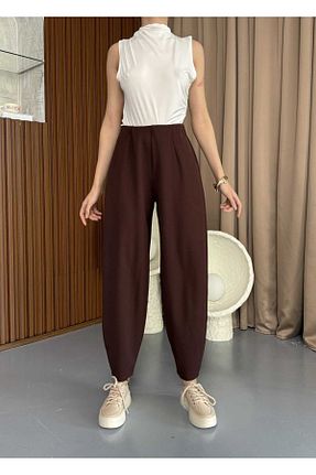 شلوار قهوه ای زنانه لیکرا MevaMoss - کد 898705391