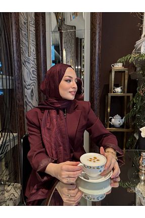 شال بنفش زنانه پنبه ای Lunora - کد 884309693