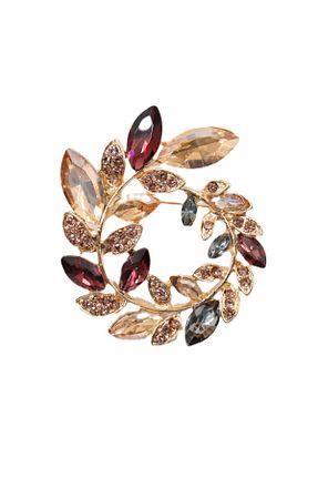 سنجاق سینه قهوه ای زنانه فلزی KEEBA - کد 898714867