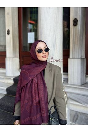شال بنفش زنانه پنبه ای Lunora - کد 884309693