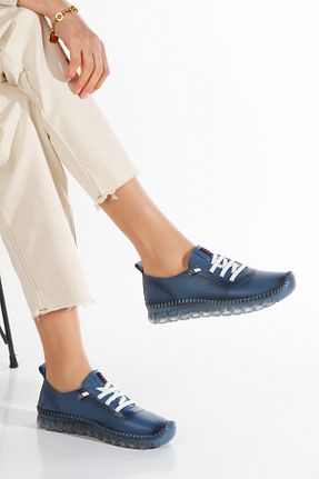 بابت آبی زنانه چرم خالص MUMELSHOES - کد 898800226