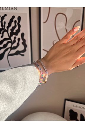 دستبند استیل (فولاد) رنگی زنانه روکش طلا SHINELUC - کد 899394676