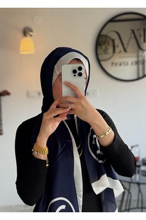 شال سرمه ای زنانه ابریشم MODA - کد 898813277