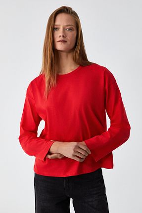 تیشرت قرمز زنانه گشاد GRIMELANGE - کد 898824779