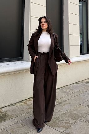 کت قهوه ای زنانه رگولار FACETTE - کد 480888161