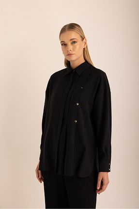 بلوز مشکی زنانه ساده Aker - کد 898835717