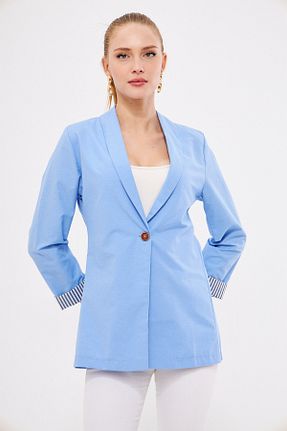 کت بلیزر آبی زنانه پنبه پلی استر armonika - کد 869205731