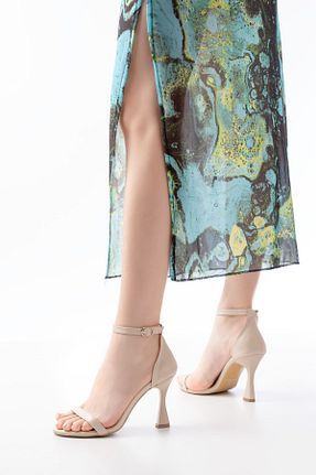 کفش مجلسی بژ زنانه چرم مصنوعی CİRON SHOES - کد 898839868