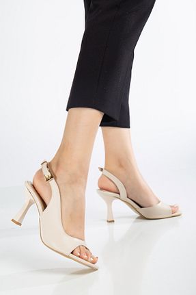 کفش پاشنه بلند کلاسیک سفید زنانه PU CİRON SHOES - کد 898844852