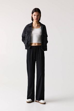 شلوار مشکی زنانه ویسکون Pull & Bear - کد 898848849