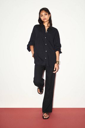 شلوار مشکی زنانه ویسکون Pull & Bear - کد 898848849