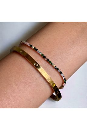 دستبند استیل (فولاد) طلائی زنانه استیل (فولاد) NiAccessory - کد 898858780