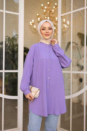تونیک حجاب بنفش زنانه پنبه پلی استر Lamazi Veil - کد 899588815