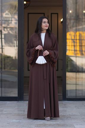 کلاه و ابایا قهوه ای زنانه بافتنی MELEK ARAZ - کد 898887336