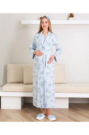 لباس شب بارداری آبی زنانه ساده ERDENİZ TEKSTİL - کد 898890938